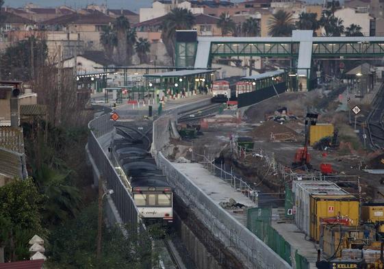 Inicio del tráfico ferroviario en Murcia por el túnel del soterramiento, en el año 2021.