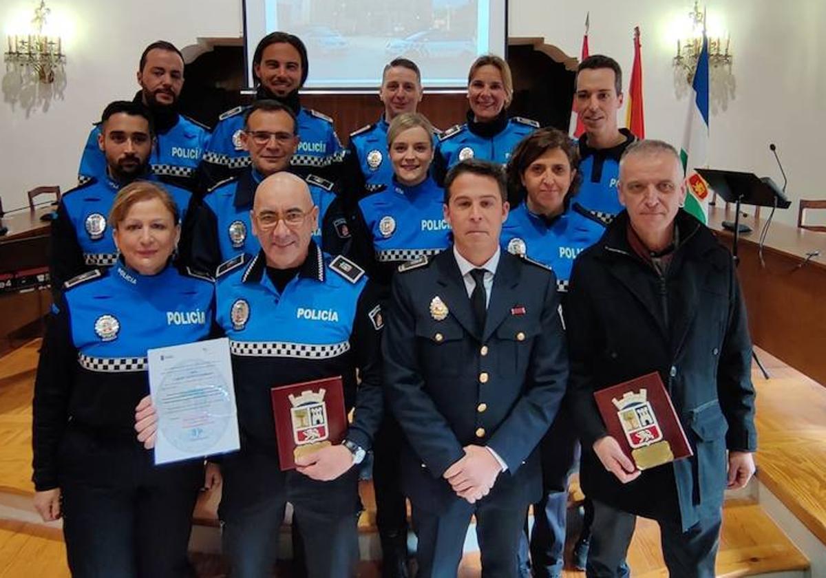 La Policía Local de El Espinar, en un momento de la celebración de su patrón.