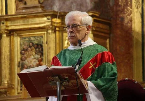 Vicente Arribas en Rioseco, en los 50 años de su ordenación sacerdotal.