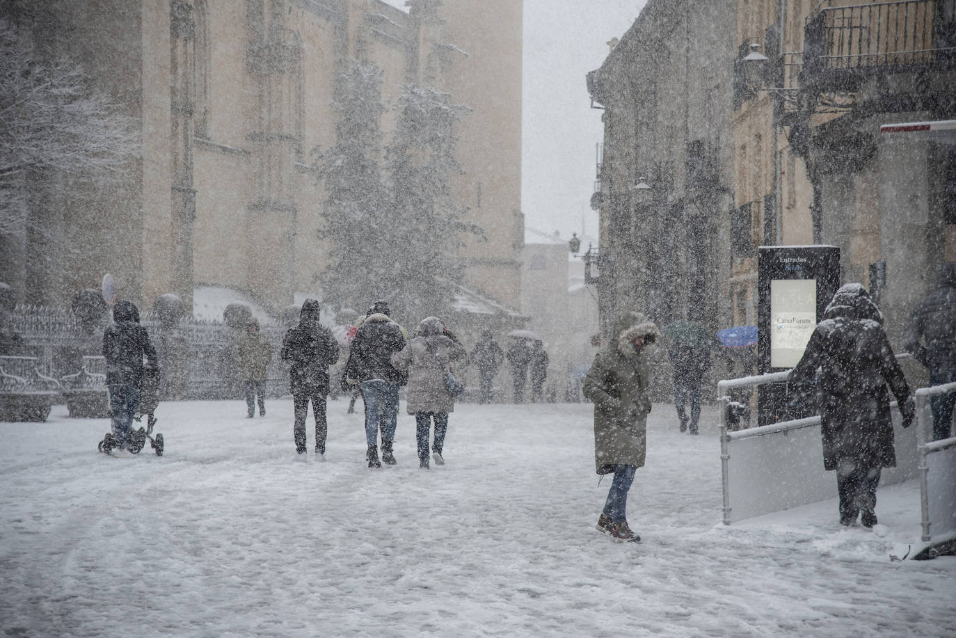 La nevada en Segovia capital, en imágenes