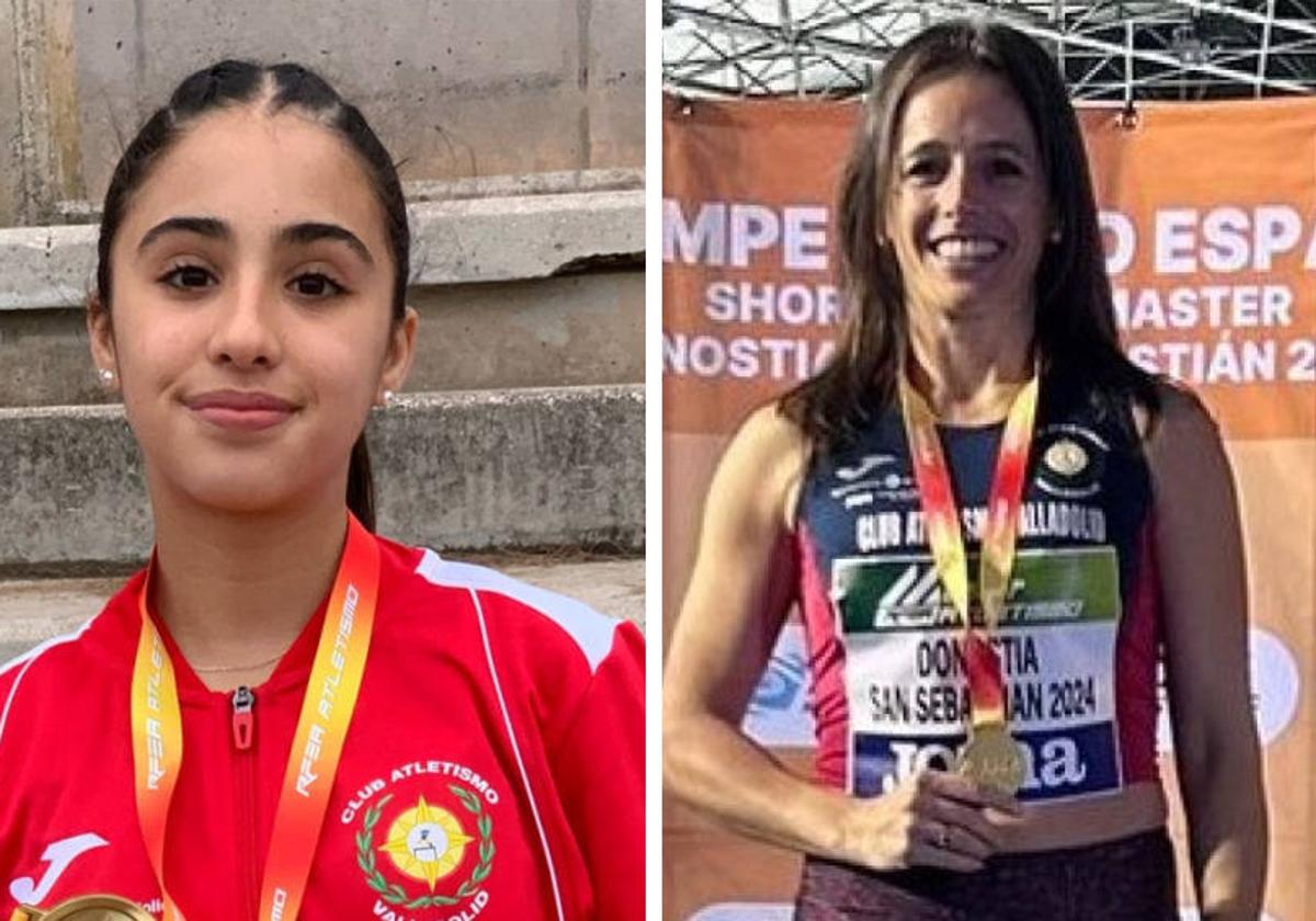 Andrea Jaén y Carolina García posando con las medallas.