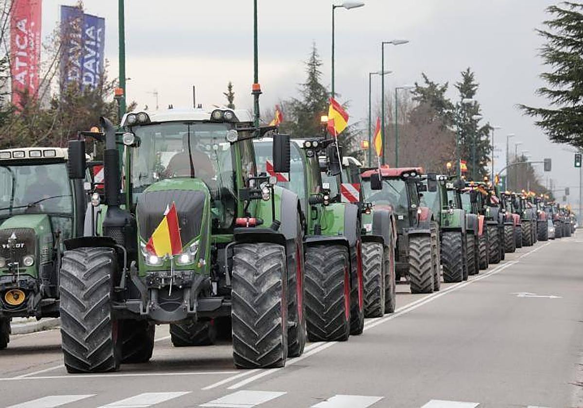 Protesta de los agricultores el pasado 14 de febrero en Valladolid.