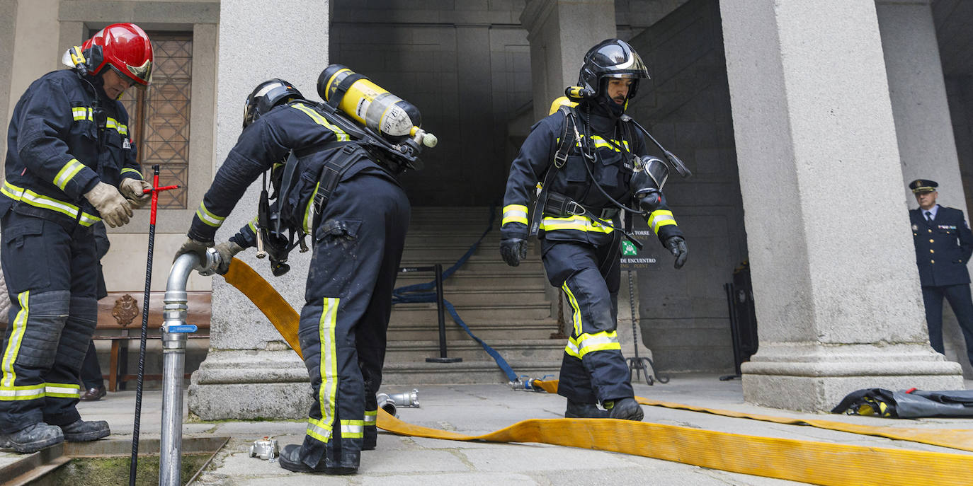 El incendio simulado en el Alcázar