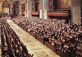 Sesión del Concilio Vaticano II.