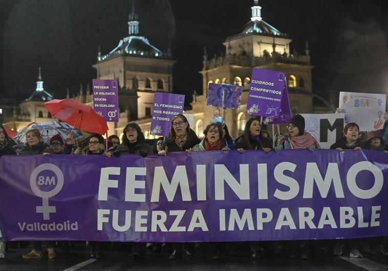 La manifestación, a su paso por la plaza de Zorrilla.