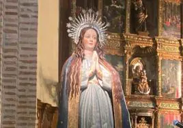 La talla restaurada de la Inmaculada Concepción del siglo XVII.