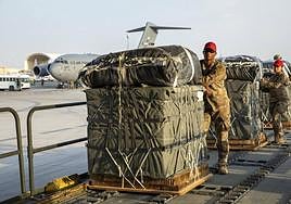 Cargamento de ayuda humanitaria para Gaza.