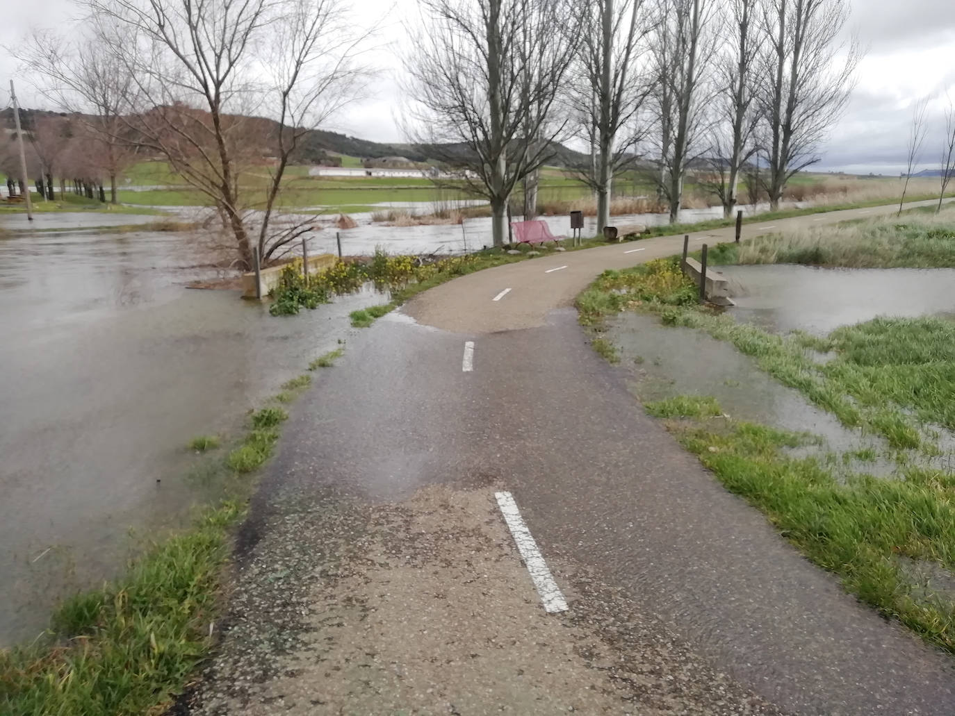 El río Esgueva a su paso por Olmos de Esgueva