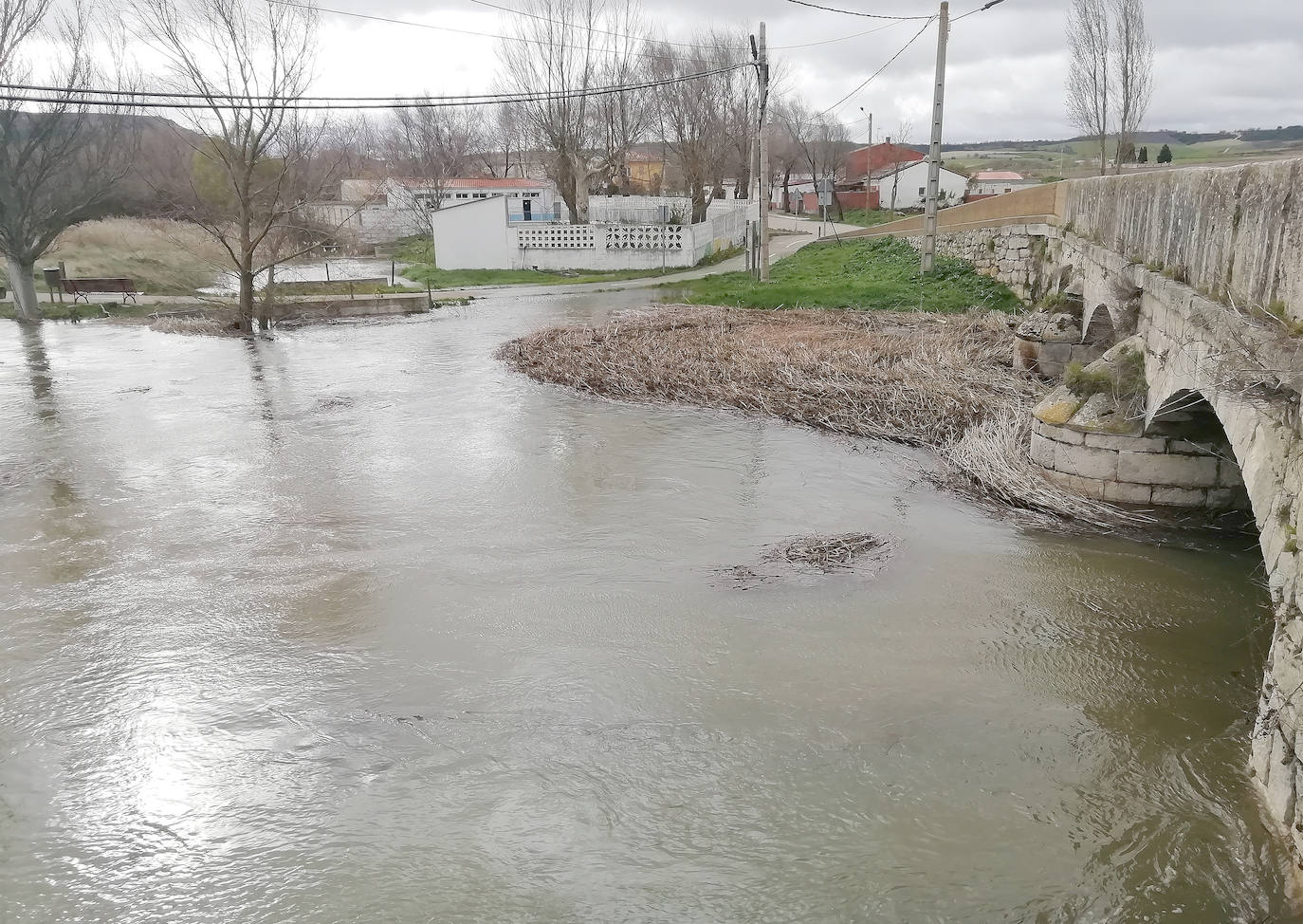 El río Esgueva a su paso por Olmos de Esgueva