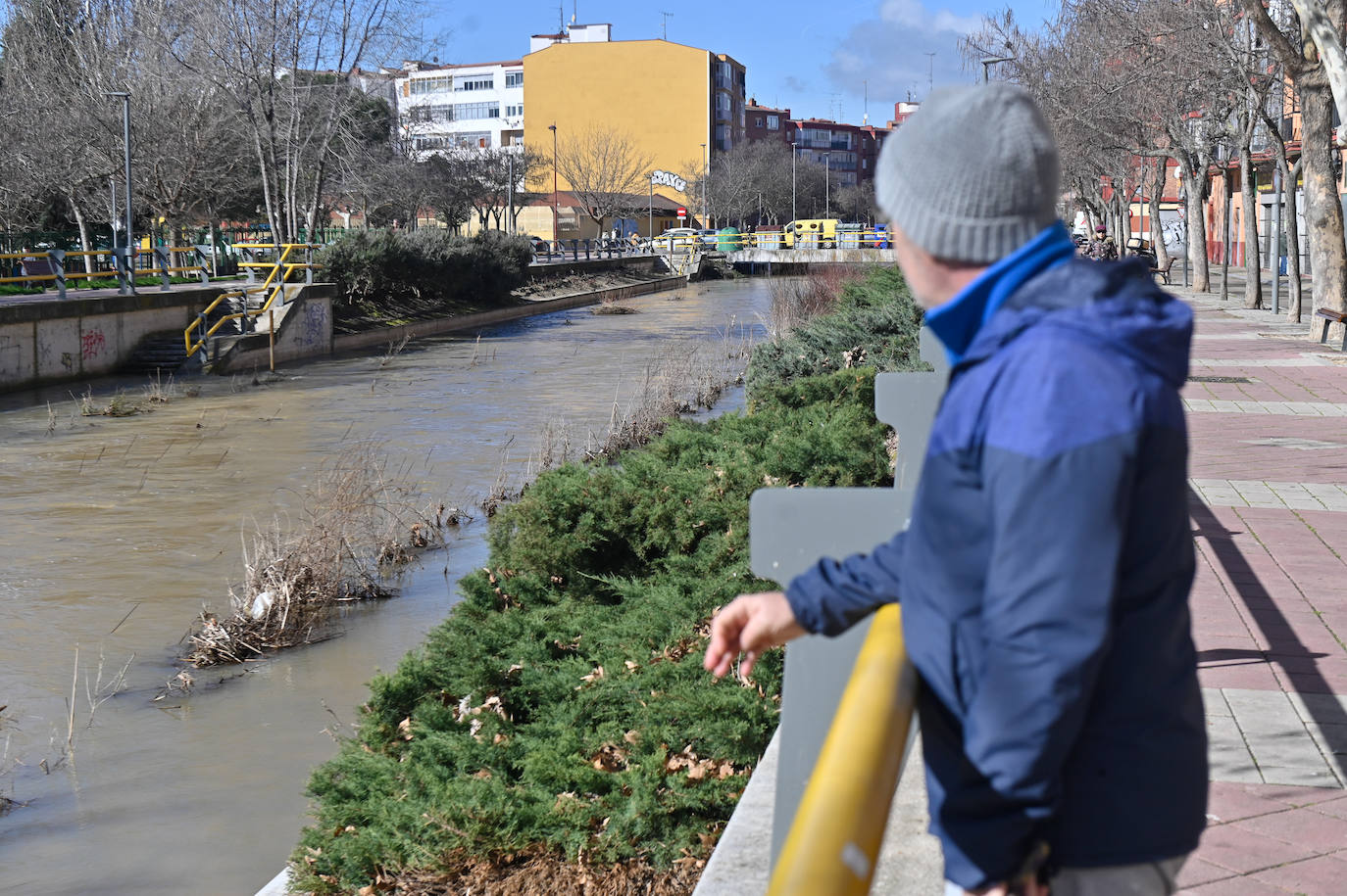 Río Esgueva a la altura del Paseo de Juan Carlos I.