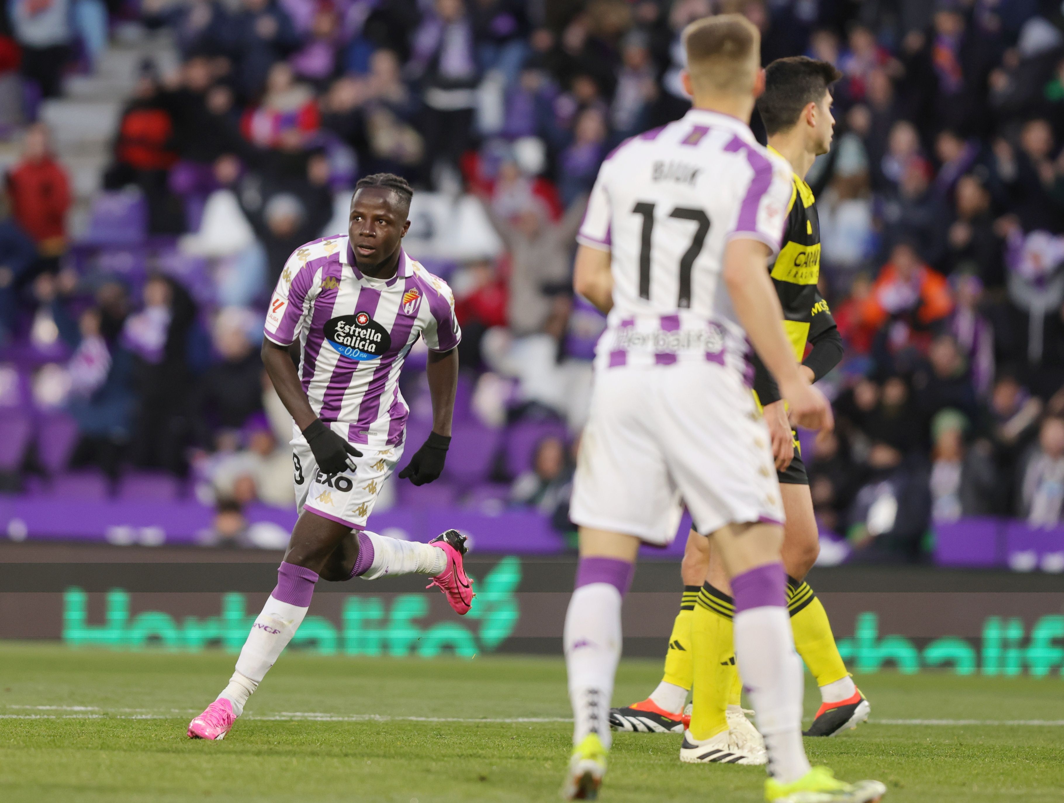 Amath, nada más marcar el primer tanto ante el Real Zaragoza, el pasado sábado.