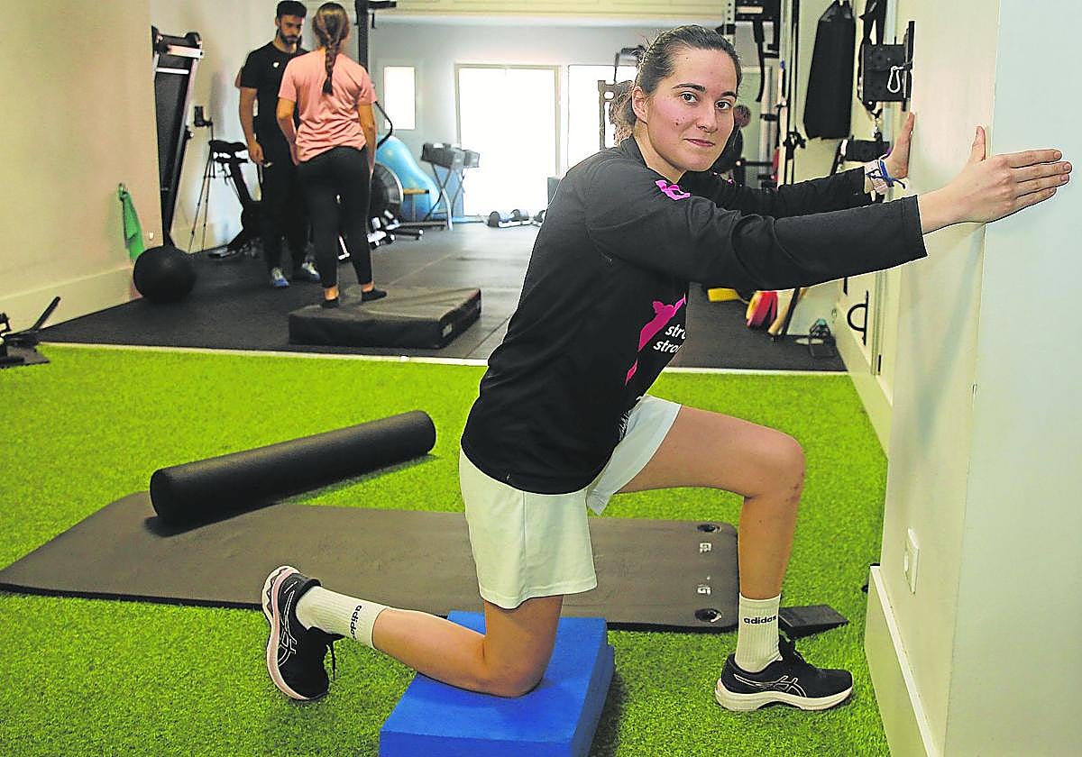 Elisa Martínez, en el gimnasio.