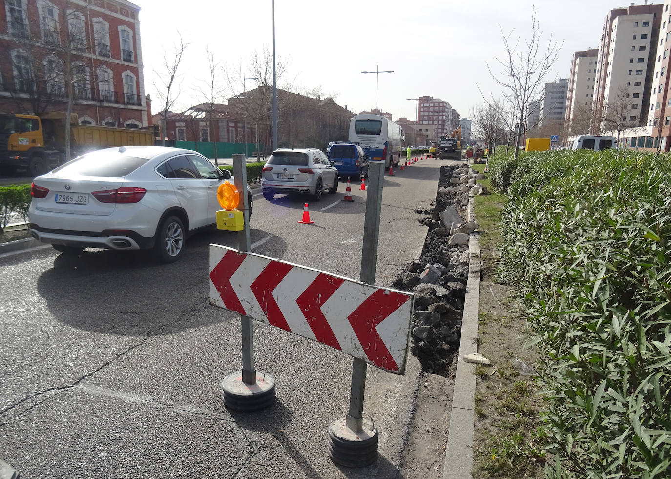 Obras en el paseo del Arco de Ladrillo