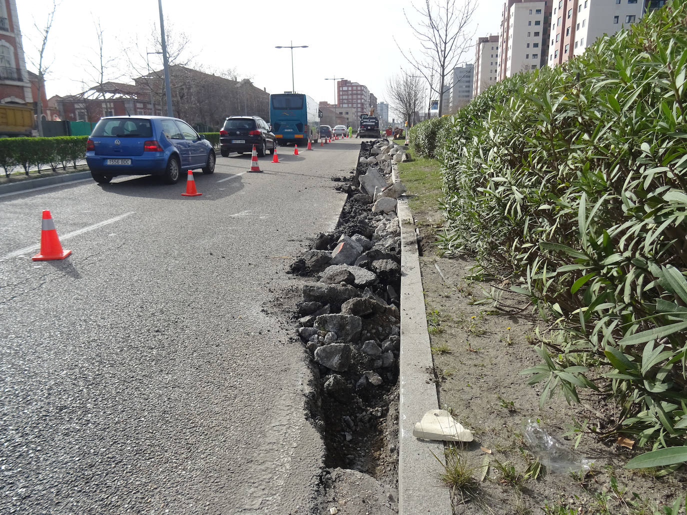 Obras en el paseo del Arco de Ladrillo