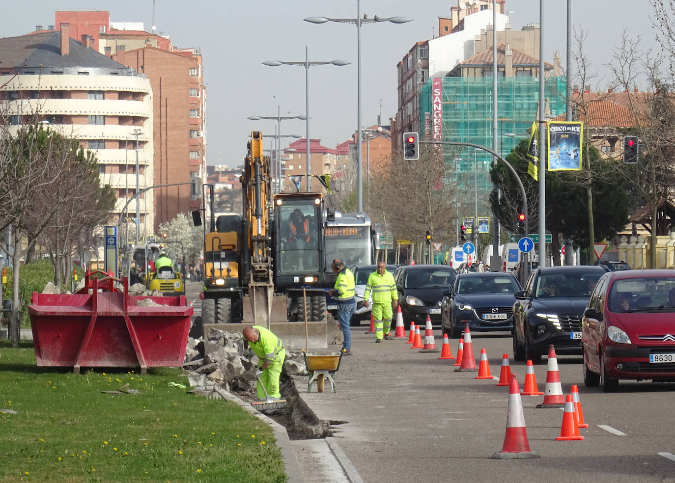 Obras en el paseo del Arco de Ladrillo