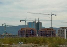 Viviendas en construcción en Murcia.