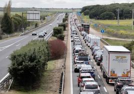 Retenciones en la A-62 hoy por la mañana, a la altura de Geria