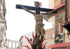 Imagen del Santo Cristo de San Marcos, en la procesión de otro año..