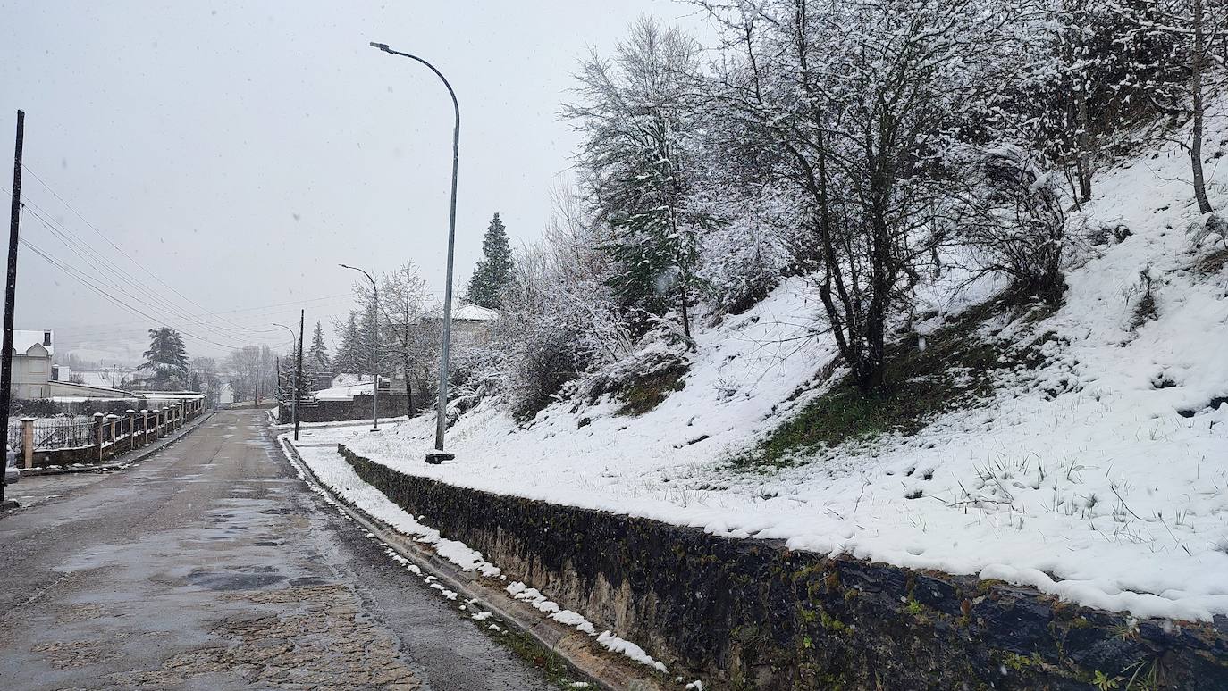 La nieve deja estampas invernales en la Montaña Palentina