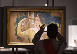 El último retrato que pintó Sorolla, inacabado por su muerte, en una exposición del Museo de Escultura.