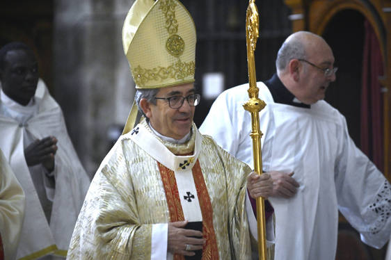 Luis Argüello durante la misa de Jueves Santo.