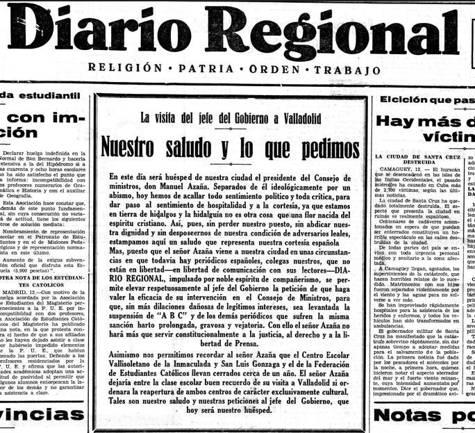 Publicación en el Diario Regional.