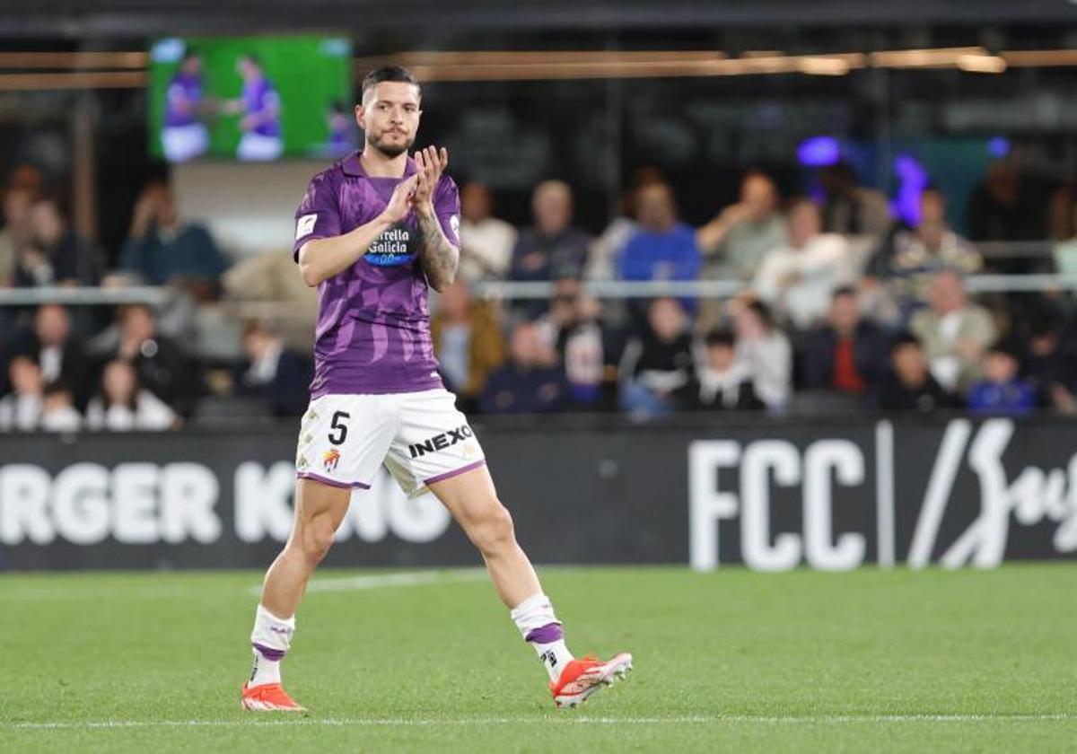 Javi Sánchez, durante el último partido del Real Valladolid en Cartagena.