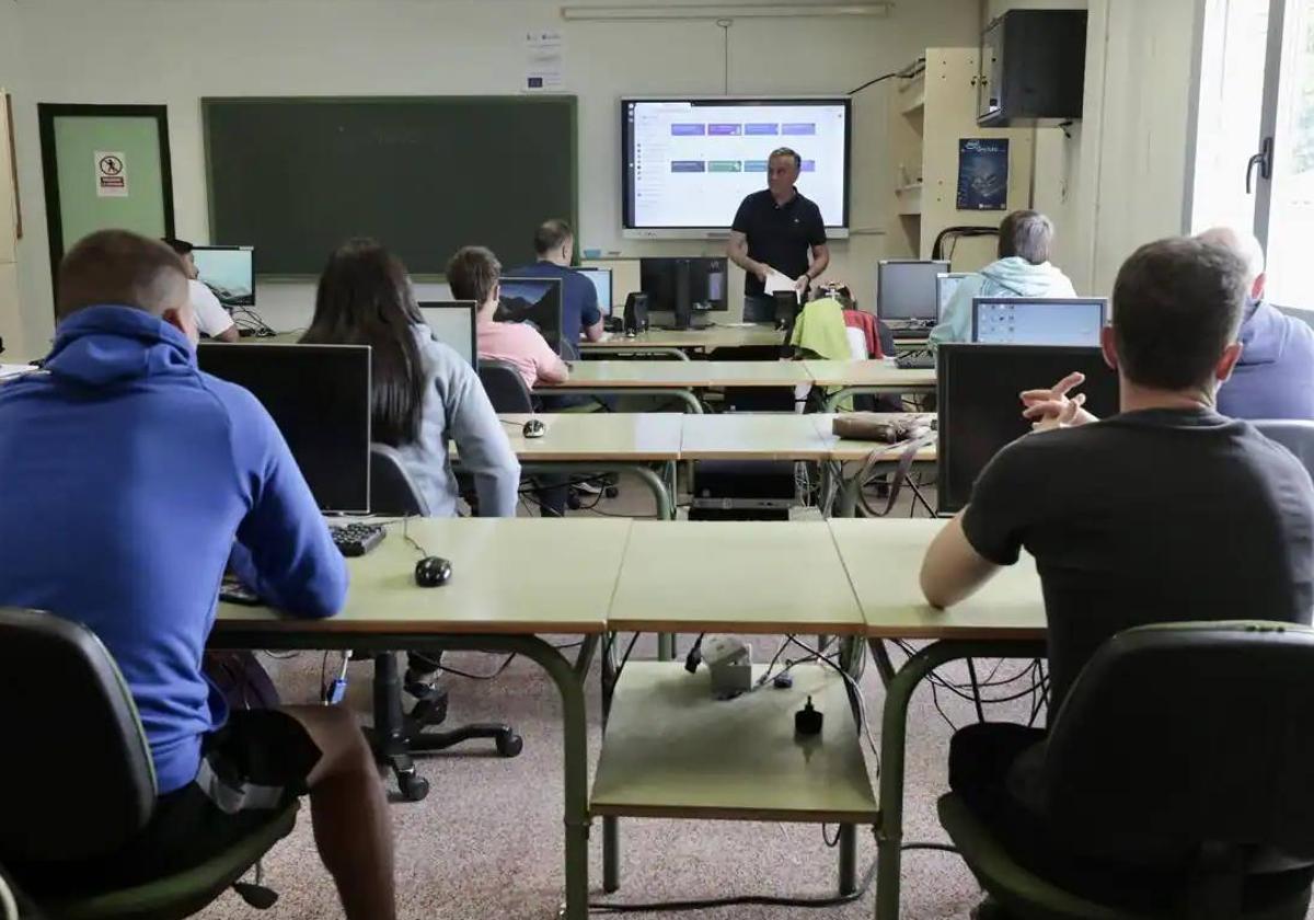 Alumnos de una FP en un instituto de Valladolid.