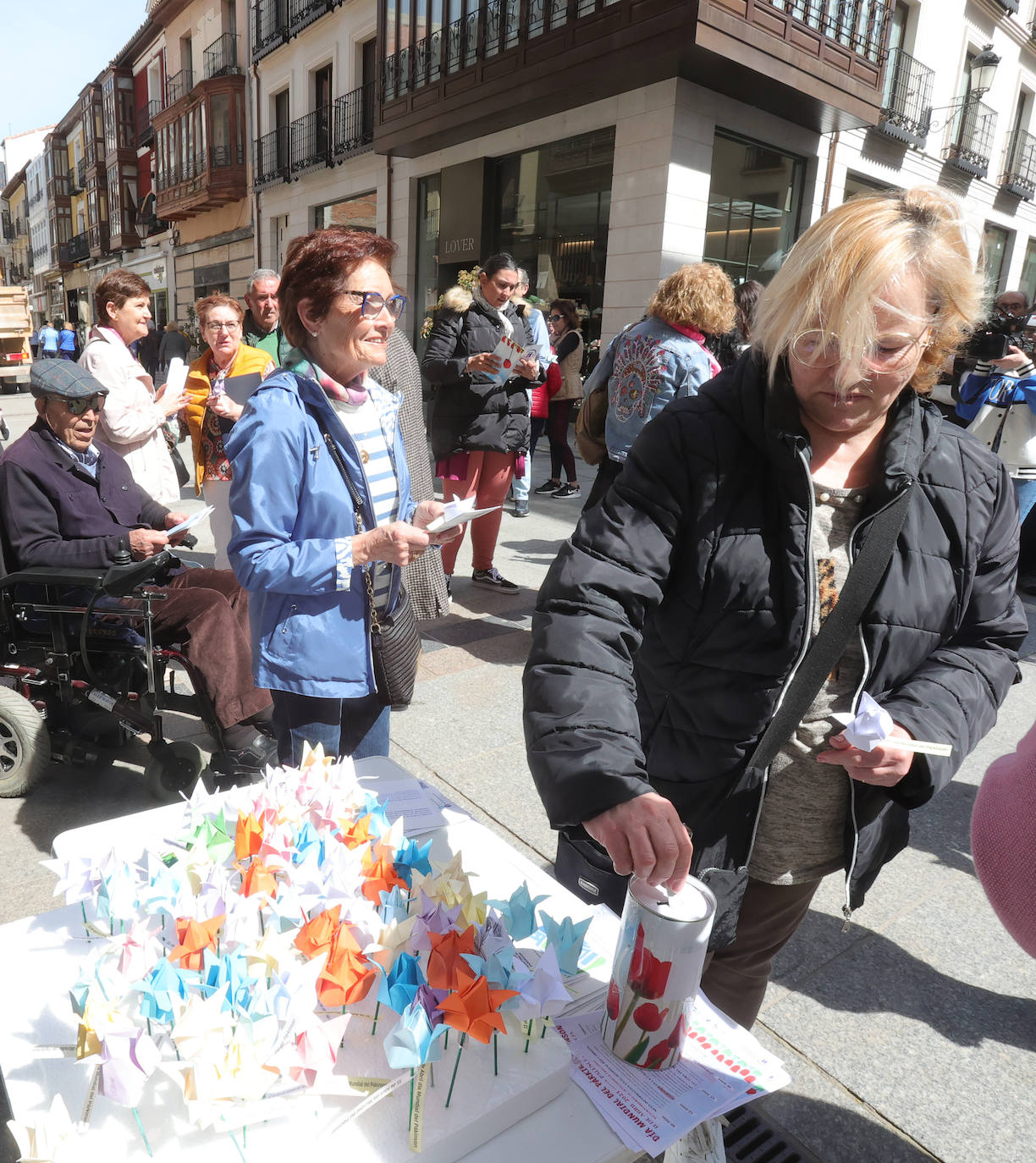 Tulipanes de papel en la Calle Mayor de Palencia