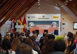 El presidente de la Diputación, Conrado Íscar, este miércoles en la inauguración del I Congreso Nacional de Juventud en Valladolid.