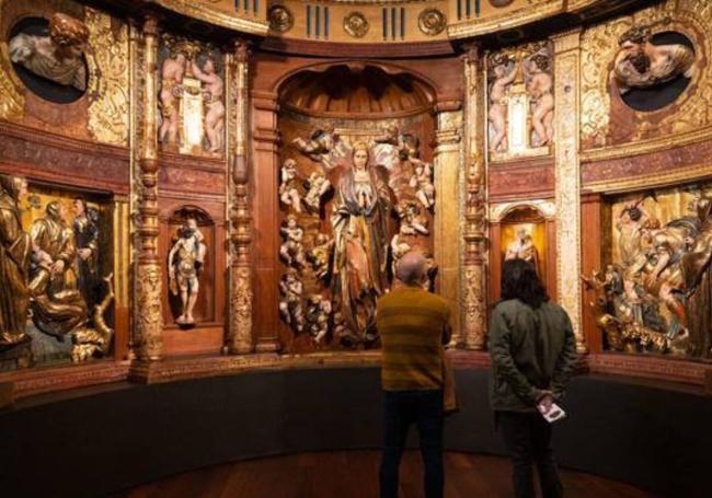 Retablo de San Benito en el Museo Nacional de Escultura.