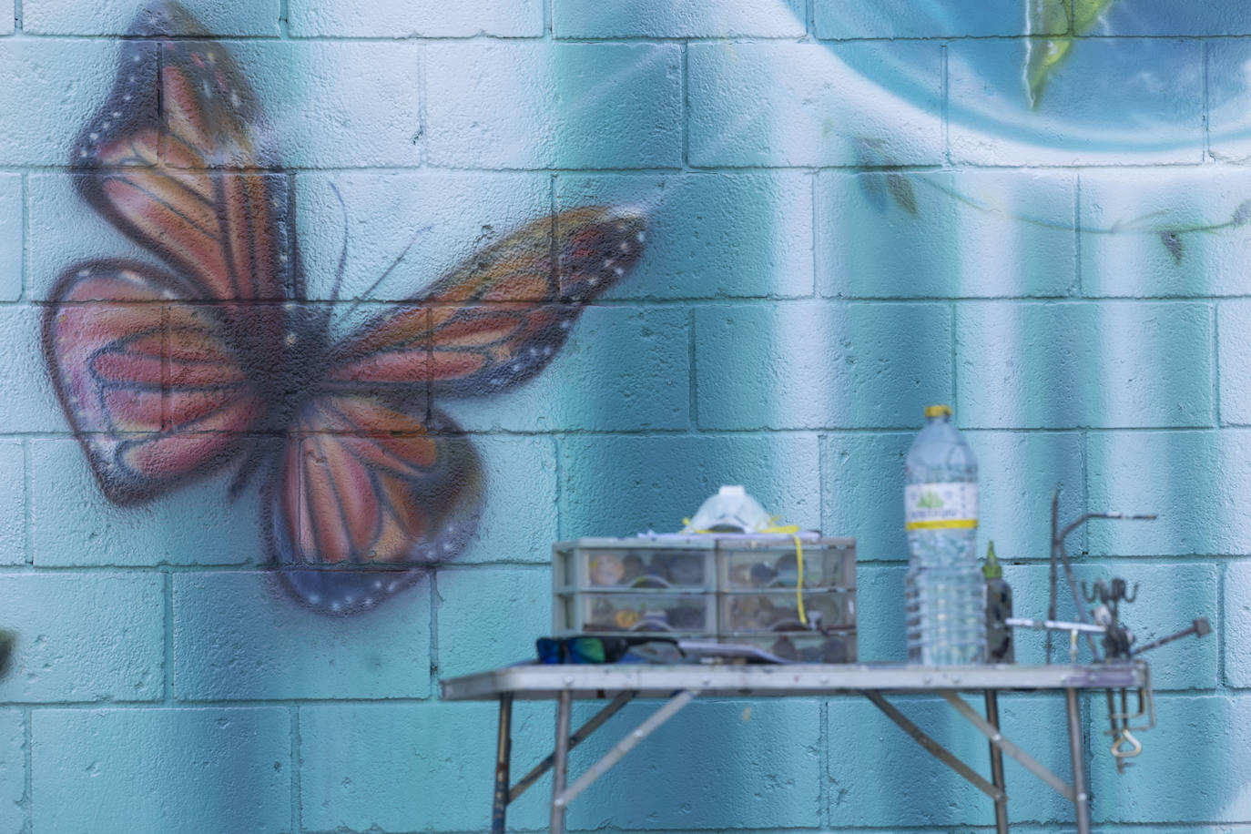 Anfiteatro de Parquesol con el nuevo mural