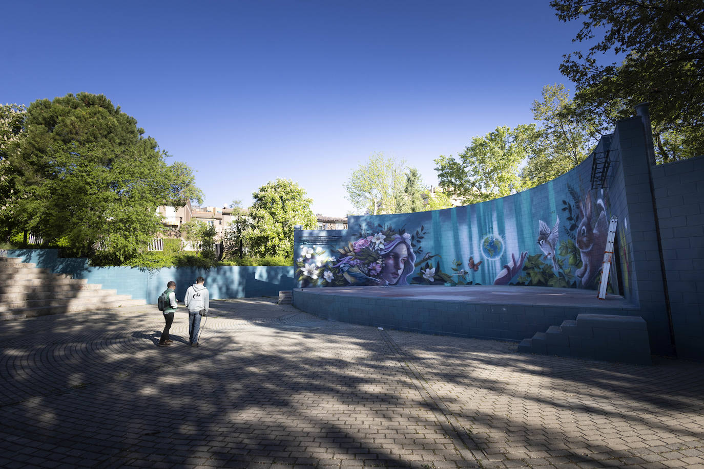 Anfiteatro de Parquesol con el nuevo mural