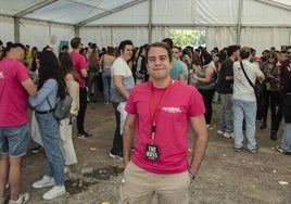 DJ Ocaña, ayer, en Turégano.