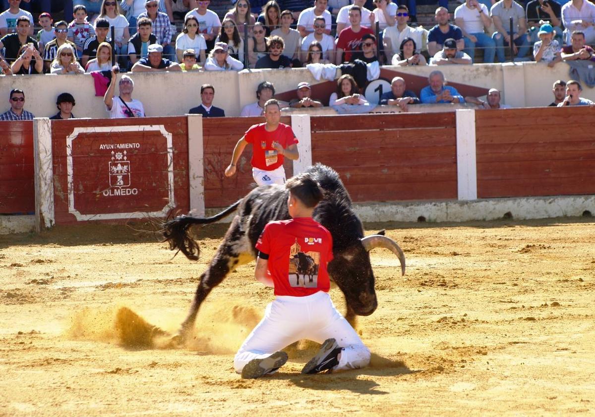 Varios de los recortadores durante su actuación.