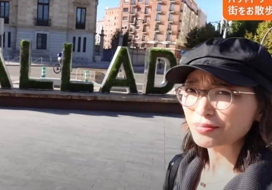 La actriz y modelo Anne Watanabe, en un momento del vídeo grabado en Valladolid.