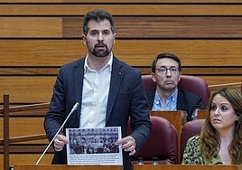 Tudanca, en una sesión de las Cortes.