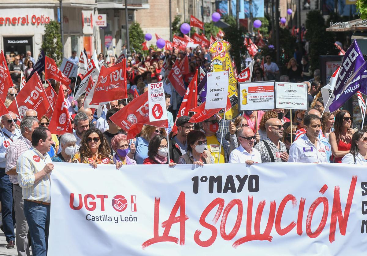 Imagen de archivo de una manifestación del Primero de Mayo en Valladolid.