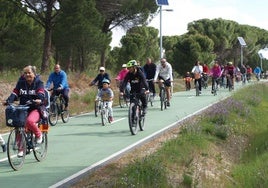 Algunos de los participantes del Día de la Bici.