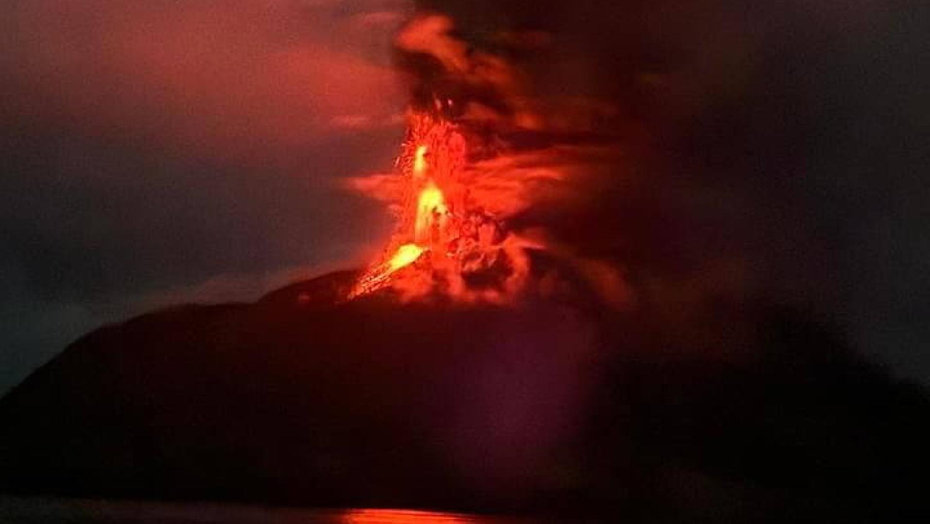 Ruang volcano eruption in Indonesia