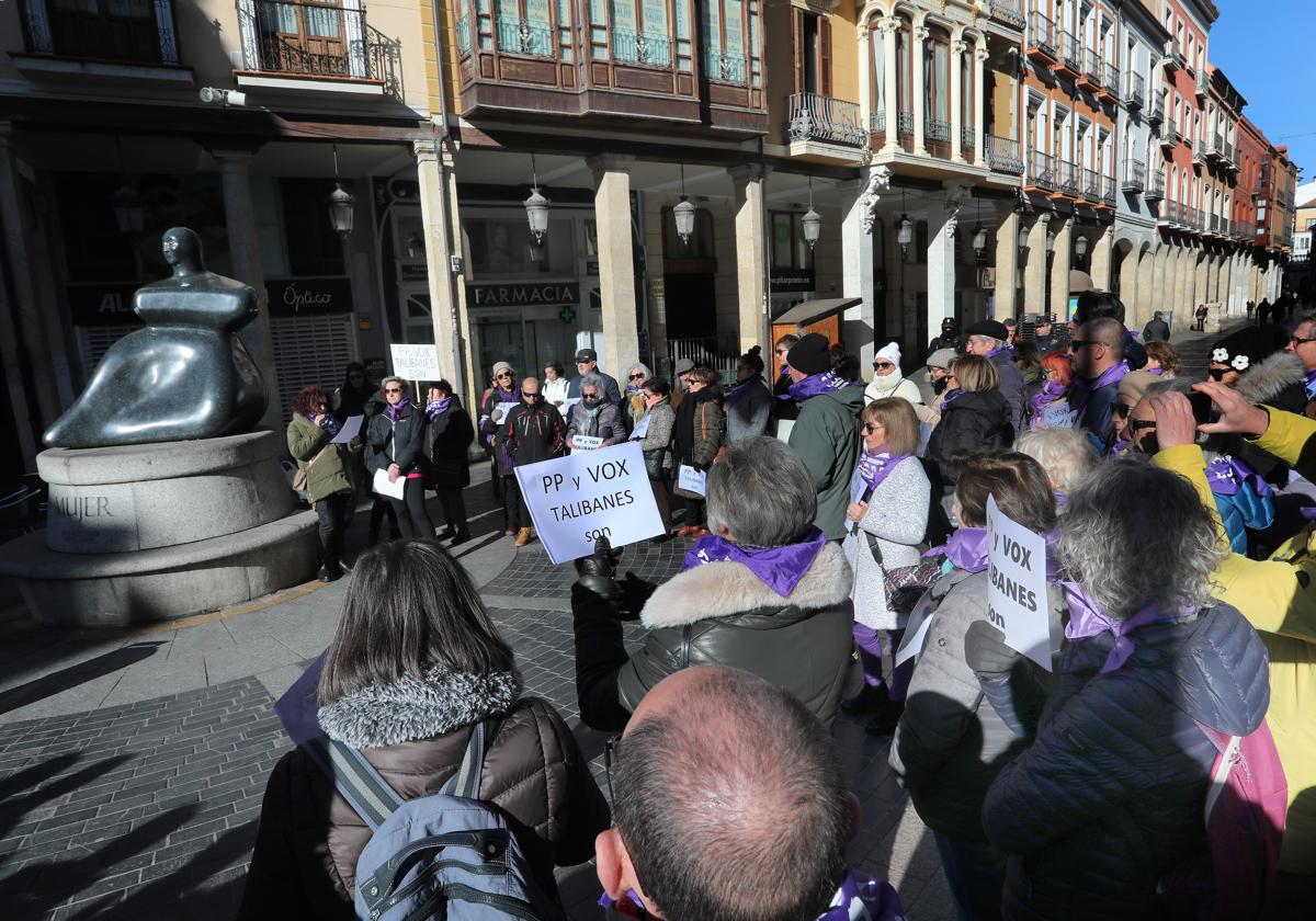 Protesta en defensa del derecho al aborto celebrada hace unos meses en Palencia.