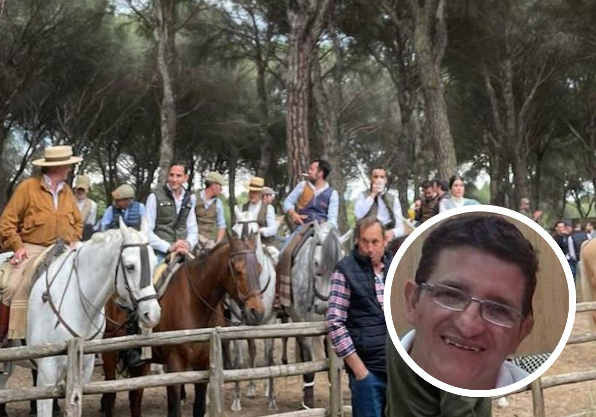 David Magdaleno Benito sobreimpreso en una imagen de la Feria Flamenca de Íscar.