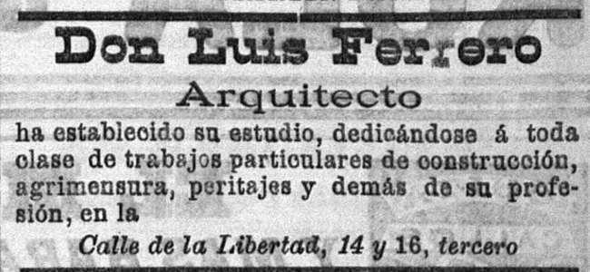 Anuncio del estudio de Luis Ferrero publicado en El Norte de Castilla.