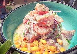 Cebiche de bonito listo para degustar