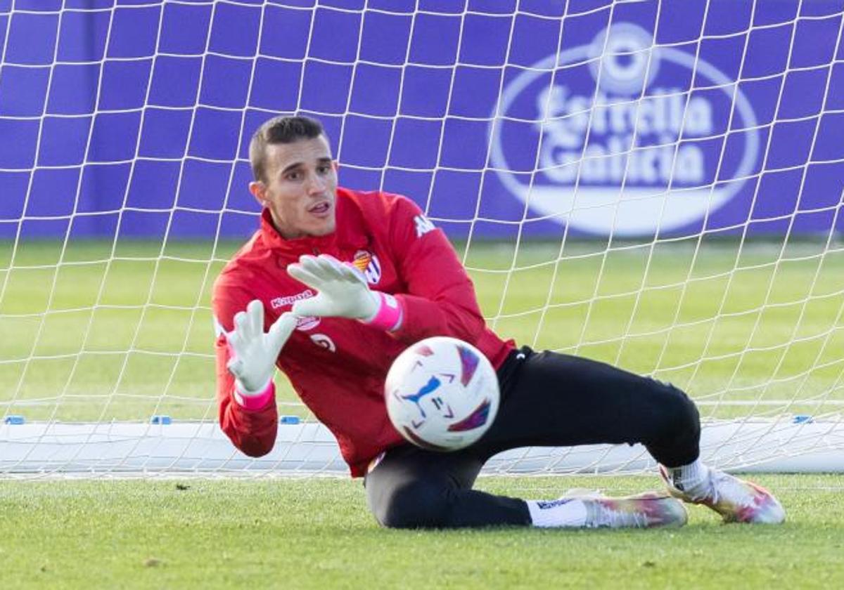 Jordi Masip, durante un entrenamiento con el Real Valladolid