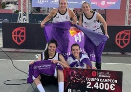 Equipo del Real Valladolid formado por Patricia Soler, Cecilia Aldecoa, Clara Rodríguez y Celia García.