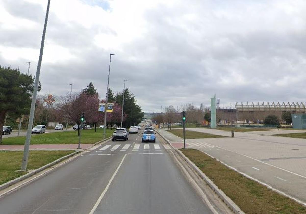 Avenida del Real Valladolid en dirección al estadio José Zorrilla.