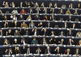La Eurocámara, durante una votación.