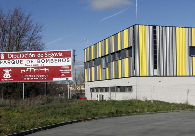 Recinto del parque de bomberos de la Diputación de Segovia en Boceguillas.