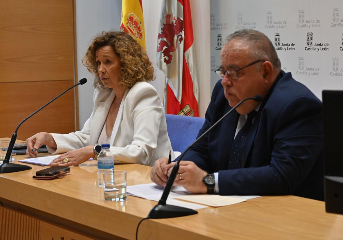 El consejero de Sanidad, Alejandro Vázquez, acompañado de la directora de Asistencia, Silvia Fernández, en la presentación del plan de verano.